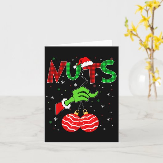 Nuts Kerstmis Kerstman Santa Mannen Vrouwen Volwas Kaart (Gele Bloem)