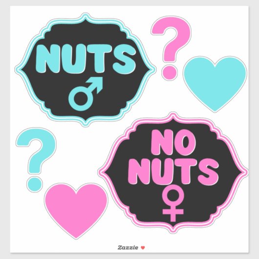 Nuts of No Nuts Funny Gender Reopenbaart Baby show Sticker (Vel)