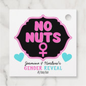 Nuts of No Nuts Pink|Blue Gender Reopenbaart Bedankjes Labels (Achterkant)