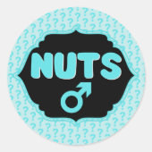 Nuts of No Nuts Pink|Blue Gender Reopenbaart Ronde Sticker (Voorkant)
