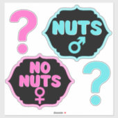Nuts of No Nuts Pink|Blue Gender Reopenbaart Stick Sticker (Vel)