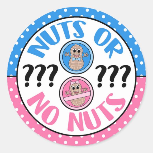 Nuts or No Nuts thema gender onthullen stickers (Voorkant)