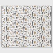 Nuts Ornaments Nutkraker Fairies Wrapping Paper Cadeaupapier (Vlak)