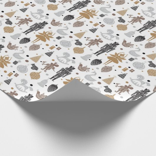 Nuts Ornaments Nutkraker Fairies Wrapping Paper Cadeaupapier (Hoek)