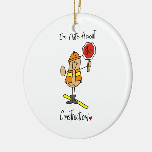 Nuts Over Bouw T-shirts en Geschenken Keramisch Ornament (Links)