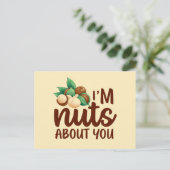 Nuts over je stomme liefdeswoordspeling grappige V Briefkaart (Staand voorkant)