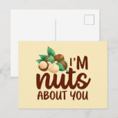 Nuts over je stomme liefdeswoordspeling grappige V Briefkaart (Voorkant / Achterkant)