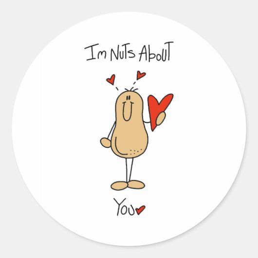 Nuts over jou ronde sticker (Voorkant)