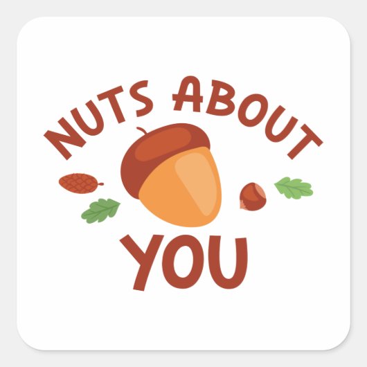 Nuts over jou vierkante sticker (Voorkant)