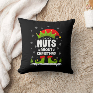Nuts Over Kerstmis Grappig Kerstmiself Gift Kussen
