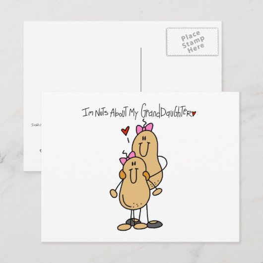 Nuts over mijn kleindochterT-shirts en cadeautjes Briefkaart (Voorkant / Achterkant)