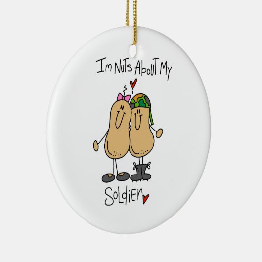Nuts Over Mijn Soldaat T-shirts en geschenken Keramisch Ornament (Rechts)