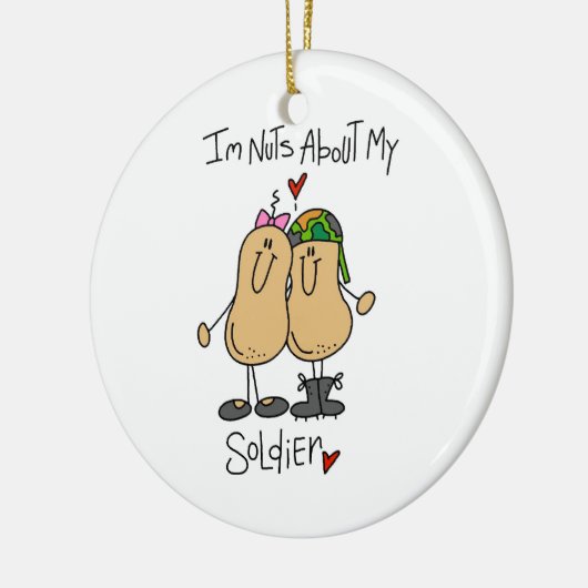 Nuts Over Mijn Soldaat T-shirts en geschenken Keramisch Ornament (Links)