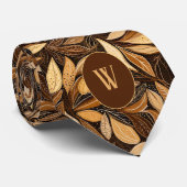 Nutshell Brown Botanisch Stropdas (Opgerold)