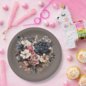 Nutshell Bruin Marine Roze Witte Douche Papieren Bordje (Feest)