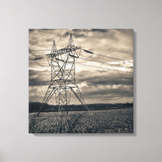 Nutsvoorziening Pole in Field Canvas Afdruk