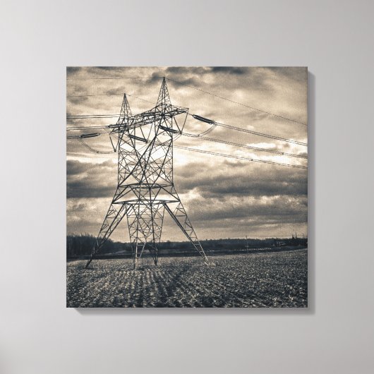 Nutsvoorziening Pole in Field Canvas Afdruk (Voorkant)