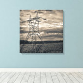 Nutsvoorziening Pole in Field Canvas Afdruk (Insitu (Houten vloer))