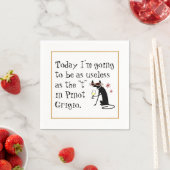 Nutteloos als de T in Pinot Grigio Funny Wine Servet (Insitu)