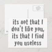 Nutteloos Briefkaart (Voorkant / Achterkant)