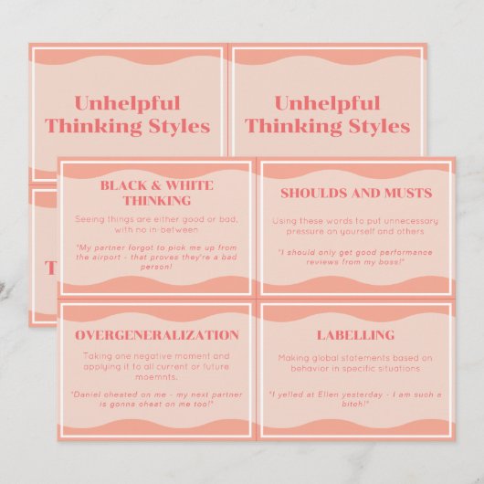 Nutteloze denkstijlen Moderne perzik set Kaarten 2 (Voorkant / Achterkant)