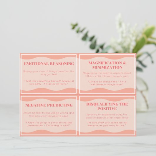 Nutteloze denkstijlen Moderne perzik set Kaarten 3 (Staand voorkant)