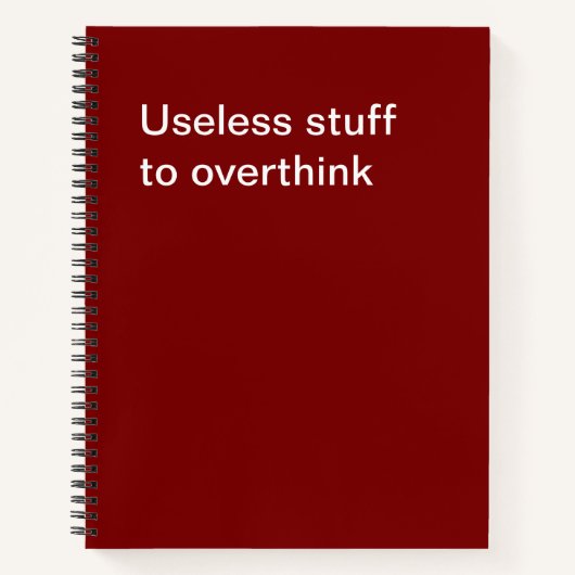 Nutteloze dingen om over na te denken notitieboek (Voorkant)