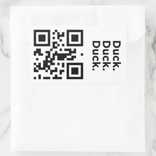 Nutteloze QR-code: Eend Rechthoekige Sticker (Tas)