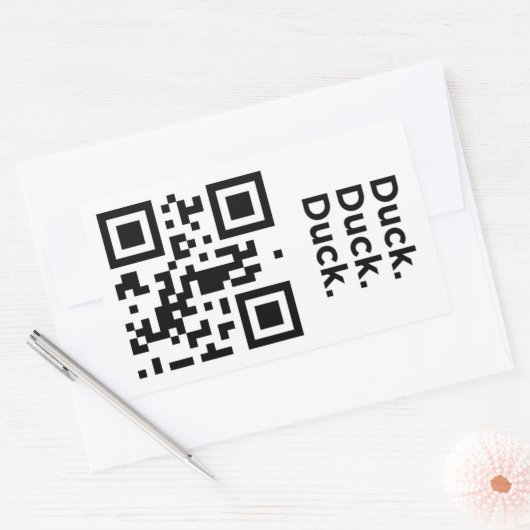 Nutteloze QR-code: Eend Rechthoekige Sticker (Envelop)