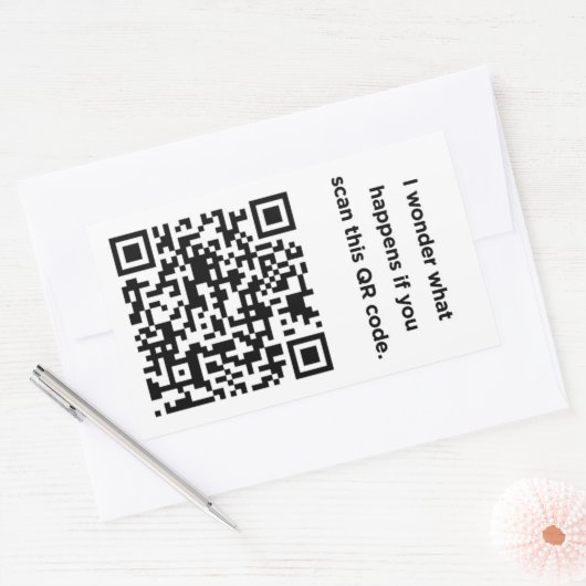 Nutteloze QR-code: Wonder Rechthoekige Sticker (Envelop)
