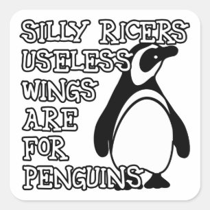 nutteloze vleugels vierkante sticker