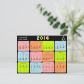 Nuttig cadeau met kalender voor 2014 briefkaart (Staand voorkant)
