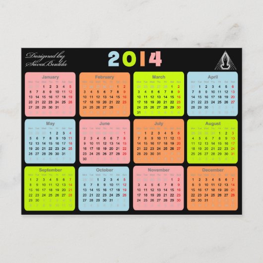 Nuttig cadeau met kalender voor 2014 briefkaart (Voorkant)