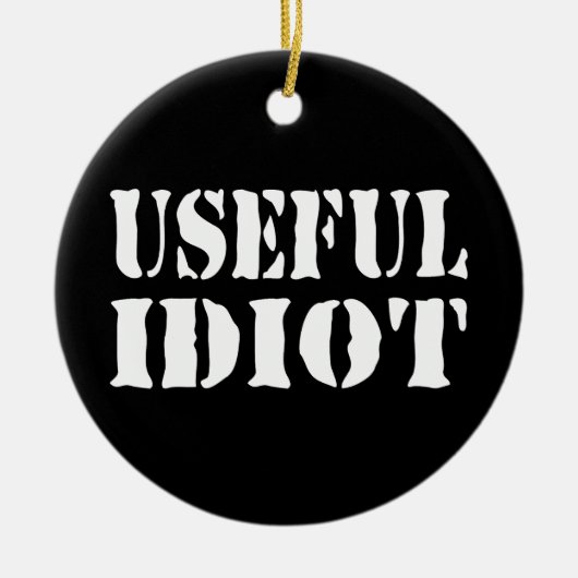 NUTTIGE IDIOOT KERAMISCH ORNAMENT (Voorkant)