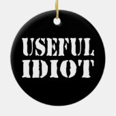 NUTTIGE IDIOOT KERAMISCH ORNAMENT (Achterkant)