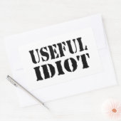 NUTTIGE IDIOOT RECHTHOEKIGE STICKER (Envelop)