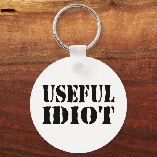 NUTTIGE IDIOOT SLEUTELHANGER (Voorkant)