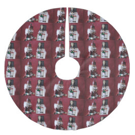 Nuttige krakers met sierstoffen kerstboom rok