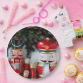 Nuttige krakers met vakantieachtergrond papieren bordje (Feest)