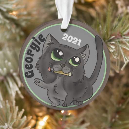 Nuttige studie Cat Custom Ornament (Boom)