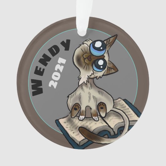 Nuttige studie Cat Custom Ornament (voorkant)