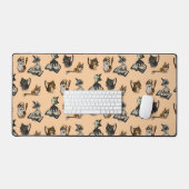 Nuttige studie katten geel bureaumat (Keyboard & Muis)