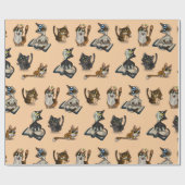 Nuttige studie kattenpapier cadeaupapier (Vlak)