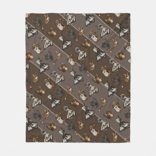 Nuttige studiecatten fleece deken (Voorkant)