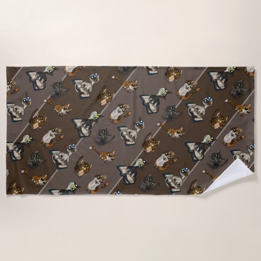 Nuttige studiecatten strandlaken (Voorkant)