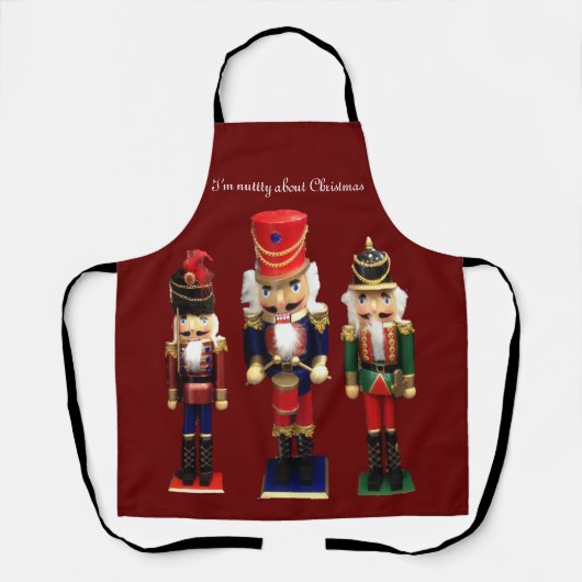 "Nutty about Chrstmas" Nutcracker Schort (Voorkant)