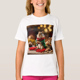 "Nutty Adventures: Chipmunk Forest Explorer Girls' T-shirt