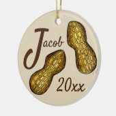 Nutty Ballpark Peanuts in Shells Nuts Personalized Keramisch Ornament (Links)