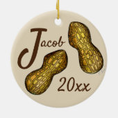 Nutty Ballpark Peanuts in Shells Nuts Personalized Keramisch Ornament (Achterkant)