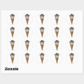 Nutty Buddy Chocolate Ice Cone Foodie Ronde Sticker (Vel)